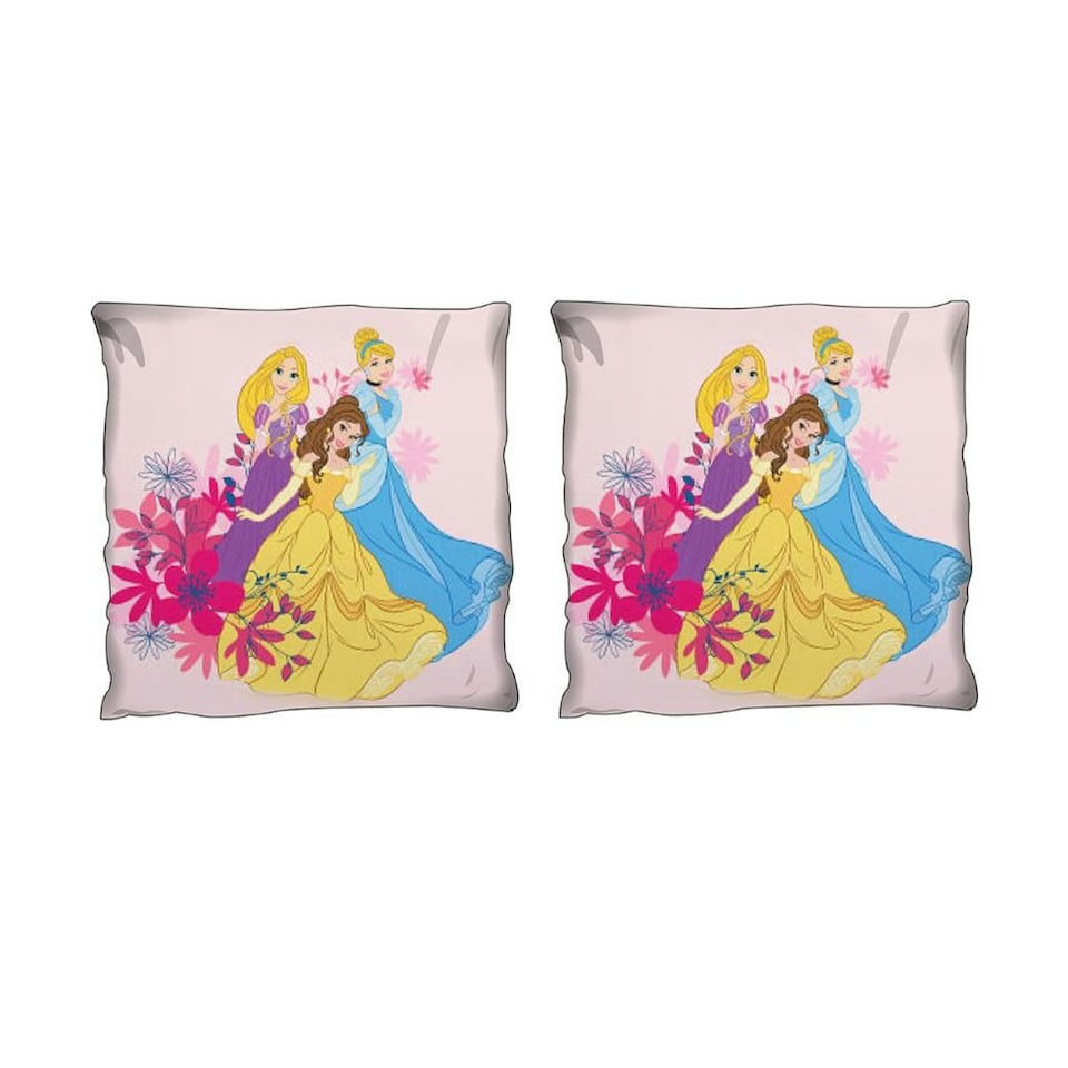 Disney Princess Floral Filled Cushion - Pink/Multicoloured - 40cm x 40cm