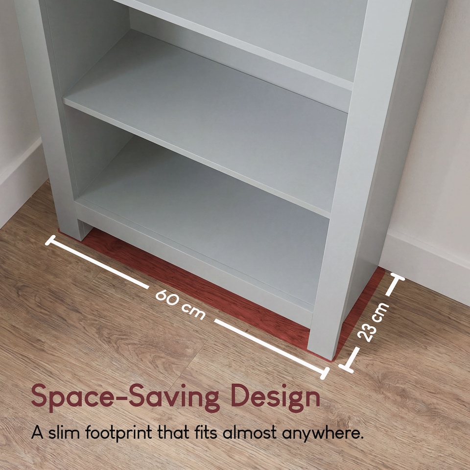 image 1 of Vida Designs Arlington 3 Tier Bookcase Shaker Style Display Storage, Grey & Oak