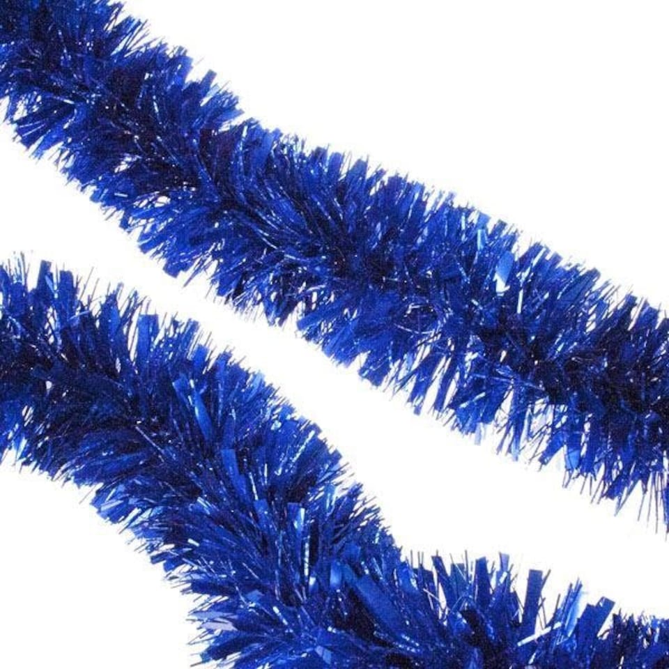 image 1 of 16 Blue Tinsel Tree Decorations - 1.8m