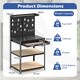 image 8 of COSTWAY Workbench 290KG Work Table w/2 PCS Pegboard-Black