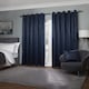 image 4 of Metro Thermal Blackout Eyelet Curtains 116cm x 183cm Navy Blue | Blue