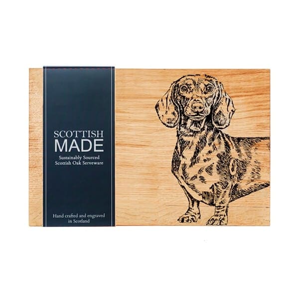 Selbrae House Dachshund Oak Serving Board in Light Brown