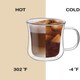 image 3 of Set of 2 Double Walled Glass Mug 450ml Clear