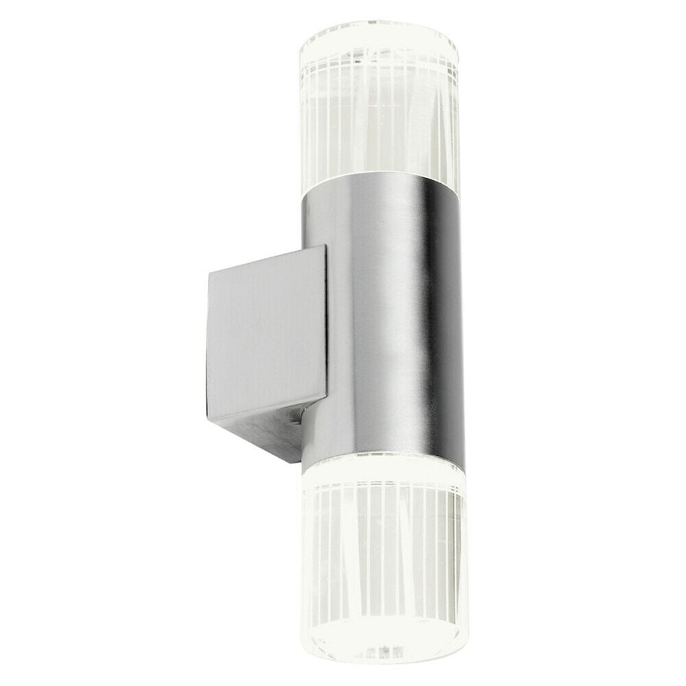image 1 of 2 PACK IP44 Accent LED Light Steel Double Glass Up Down Wall Lamp Porch Garden