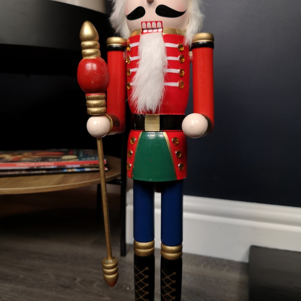 image 1 of 50cm Red Countdown Wooden Christmas Nutcracker Decoration