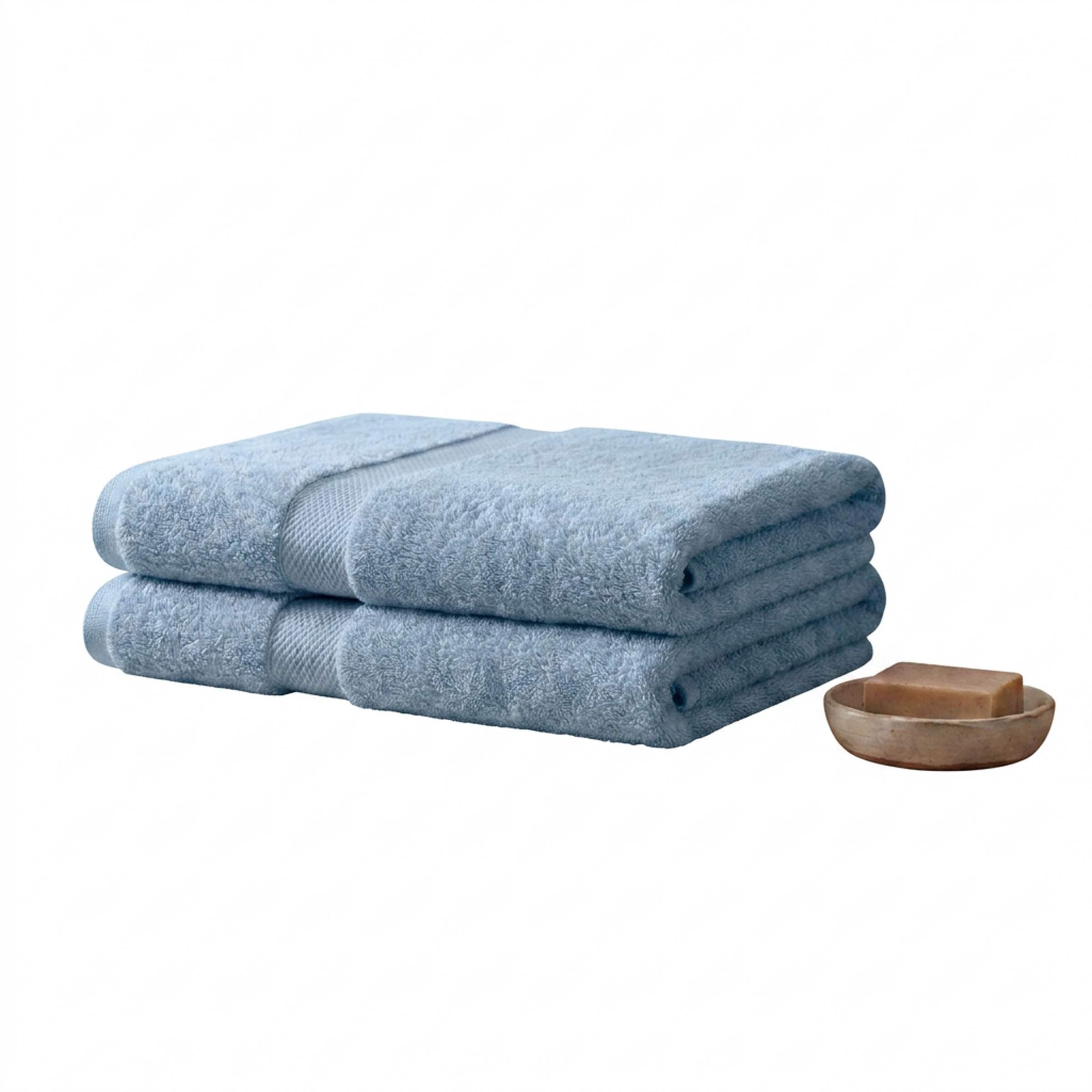 Vision V475 - 2 Pack 100% Cotton Bath Sheet in Pale Blue