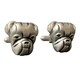 image 1 of Bulldog Cufflinks - Onyx Art CK104 Dog Novelty Cuffs