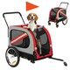 image 1 of PawHut 2-In-1 Dog Bike Trailer Stroller w/ Universal Wheel Reflector Flag