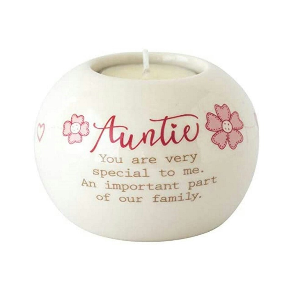 Said with Sentiment Ceramic Tealight - Auntie | Multi