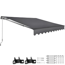 Retractable Awning Ornella - wall bracket incl, easy adjustment, and UV blocking | Grey | dark grey | 250 x 200 cm | 1