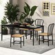 image 6 of COSTWAY Set of 2 Dining Chair Armless Spindle Kitchen Chairs Black