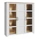 image 4 of Bohol 3 Door Large Display Cabinet in Riviera Oak/White