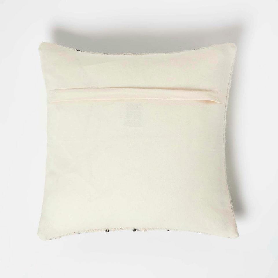 image 1 of Homescapes Koba Handwoven Traditional Black & Cream Cushion - 45 x 45 cm | Cream | 45 x 45 cm | 1