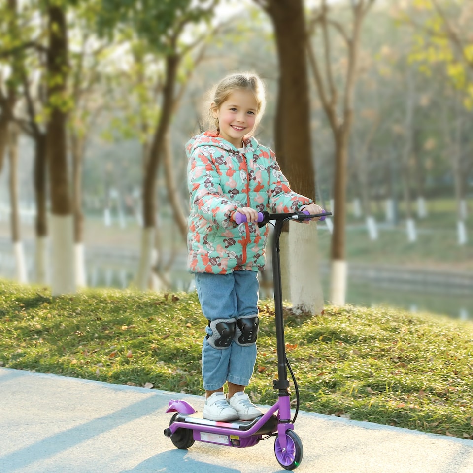 image 1 of AIYAPLAY Electric Scooter for Kids Ages 6-14, with Dual Brakes, Flash Wheel and Colourful Light, Kids Electric Scooter E Scooter | Purple