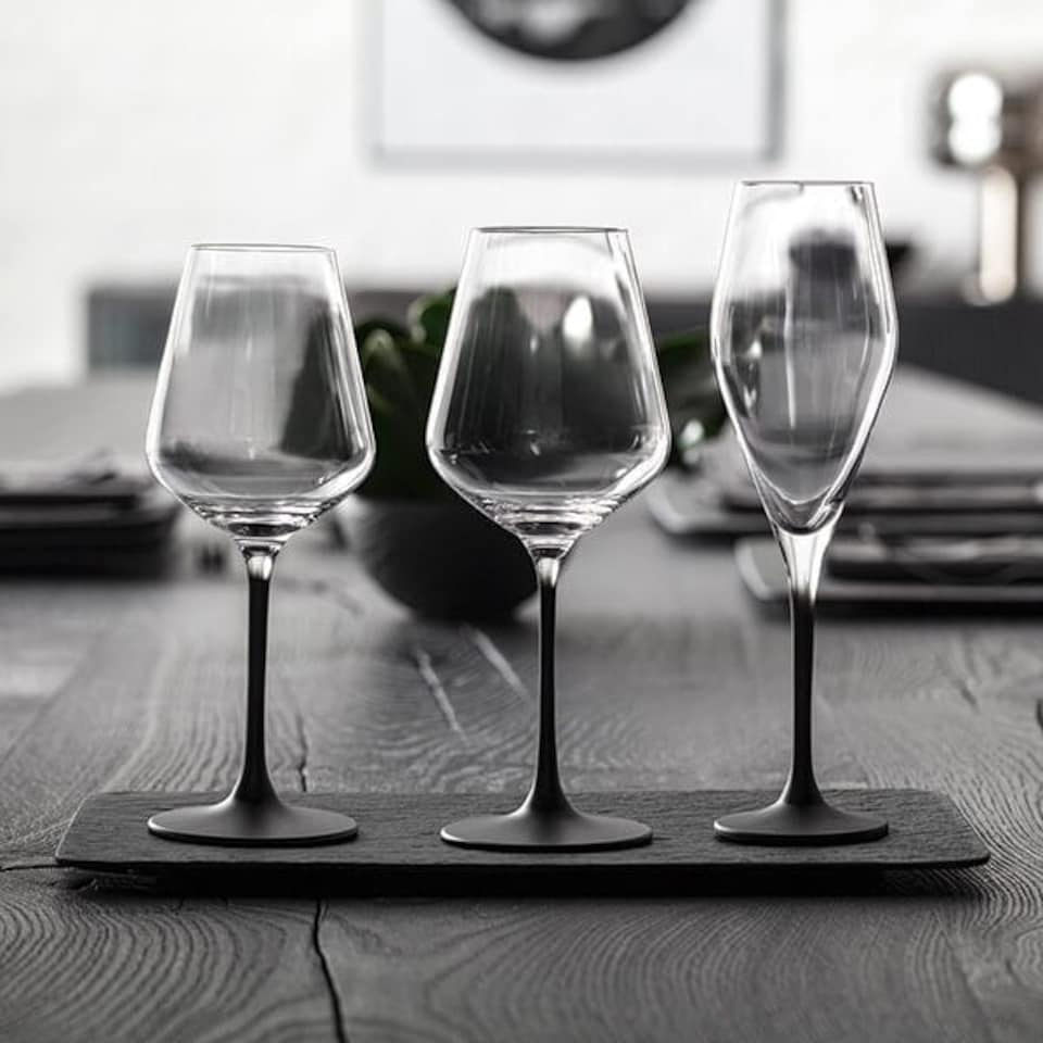 image 1 of Villeroy & Boch Manufacture Rock Noire Set of 4 Champagne Flutes
