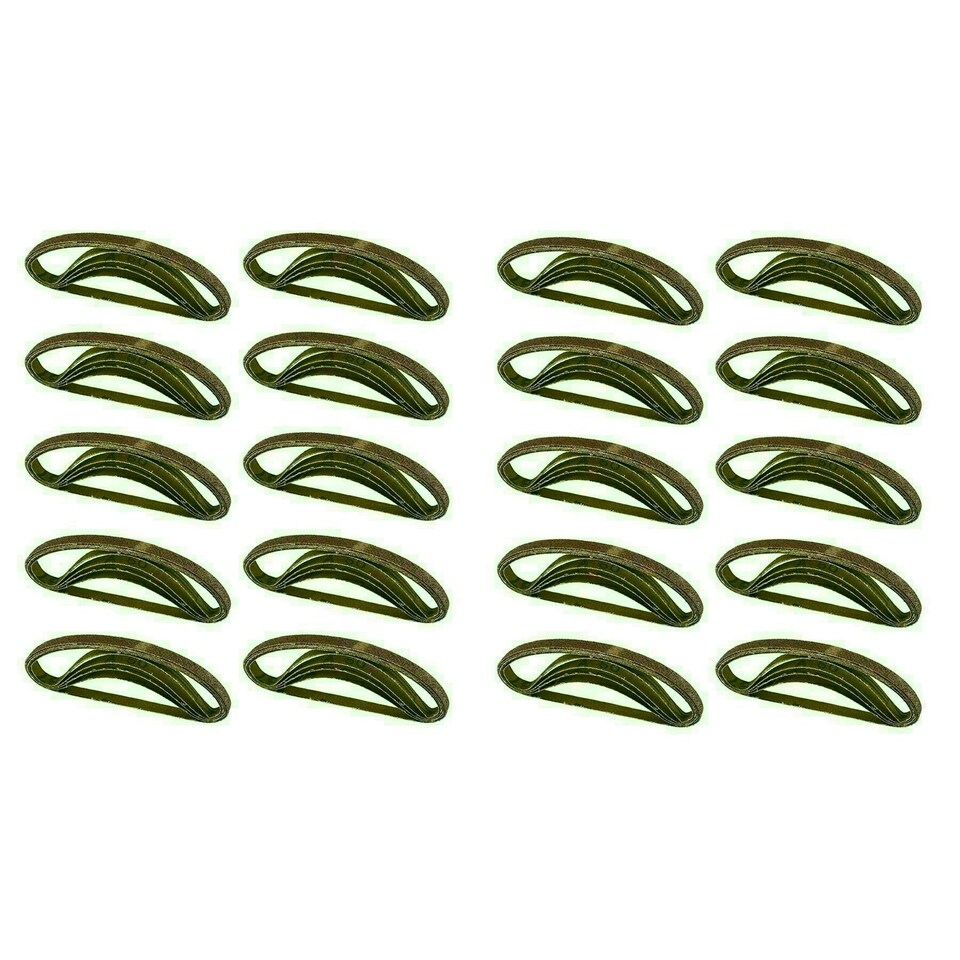 image 1 of Belt Power Finger File Sander Abrasive Sanding Belts 330mm x 10mm 60 Grit 100pk