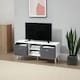image 8 of HOMCOM Modern TV Cabinet Stand w/ Shelves & Drawers, Bedroom White & Grey
