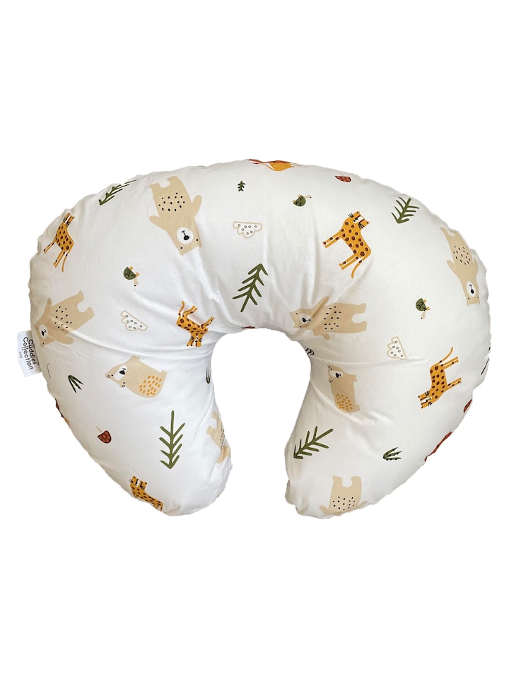 Cuddles Collection 4 in 1 Nursing Pillow 100% Cotton 0m+ | White | Tiger Kingdom