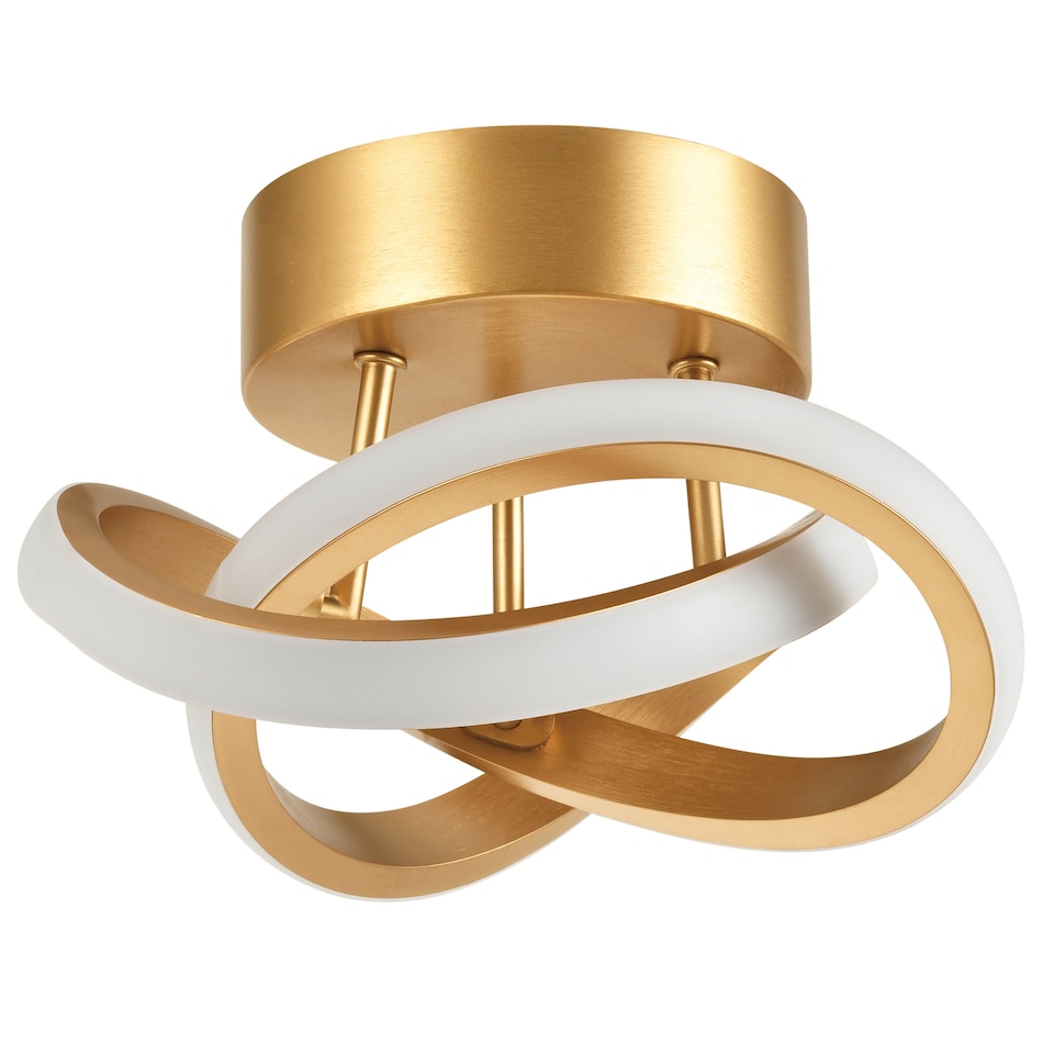 image 1 of Modern LED Gold Ceiling Light with Swirl Thick Metal Strip Creates 1253 Lumens | Gold