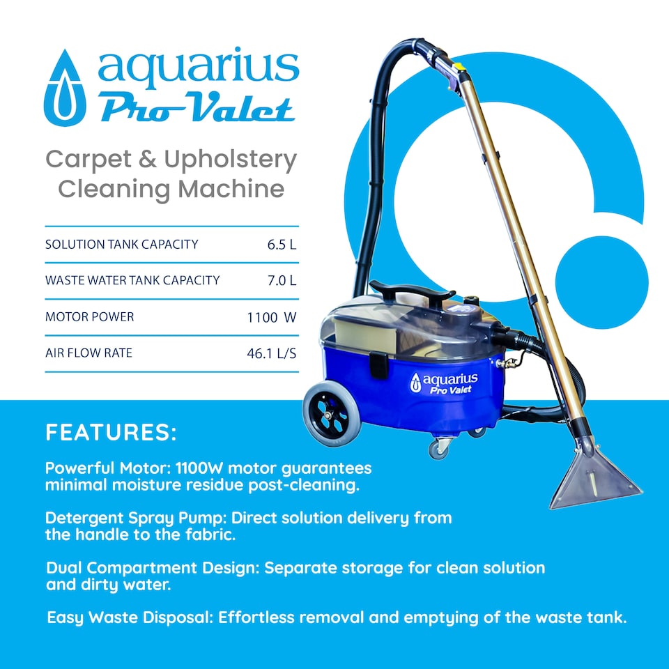 image 1 of Aquarius Pro Valet Carpet and Upholstery Cleaner Car Valeting Machine
