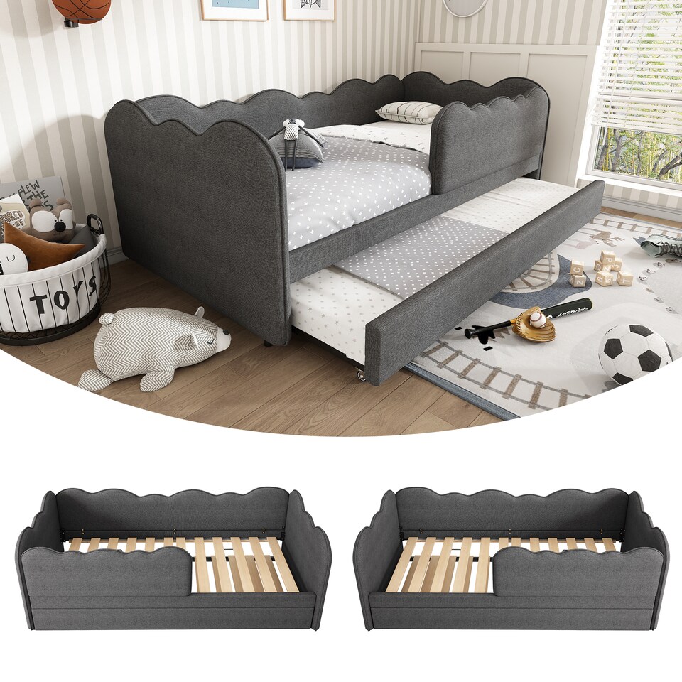 image 1 of 3ft Single Daybed Frame with Slatted Base, Multi-Functional Bed for Adults & Children