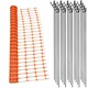 image 1 of True Products Orange Plastic Safety Barrier Mesh Fence Netting 1m x 25m with 20 Metal Fencing Pins | Orange | 1