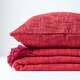 image 5 of Homescapes Nirvana Slub Cotton Orange Throw - 225 x 255 cm Orange