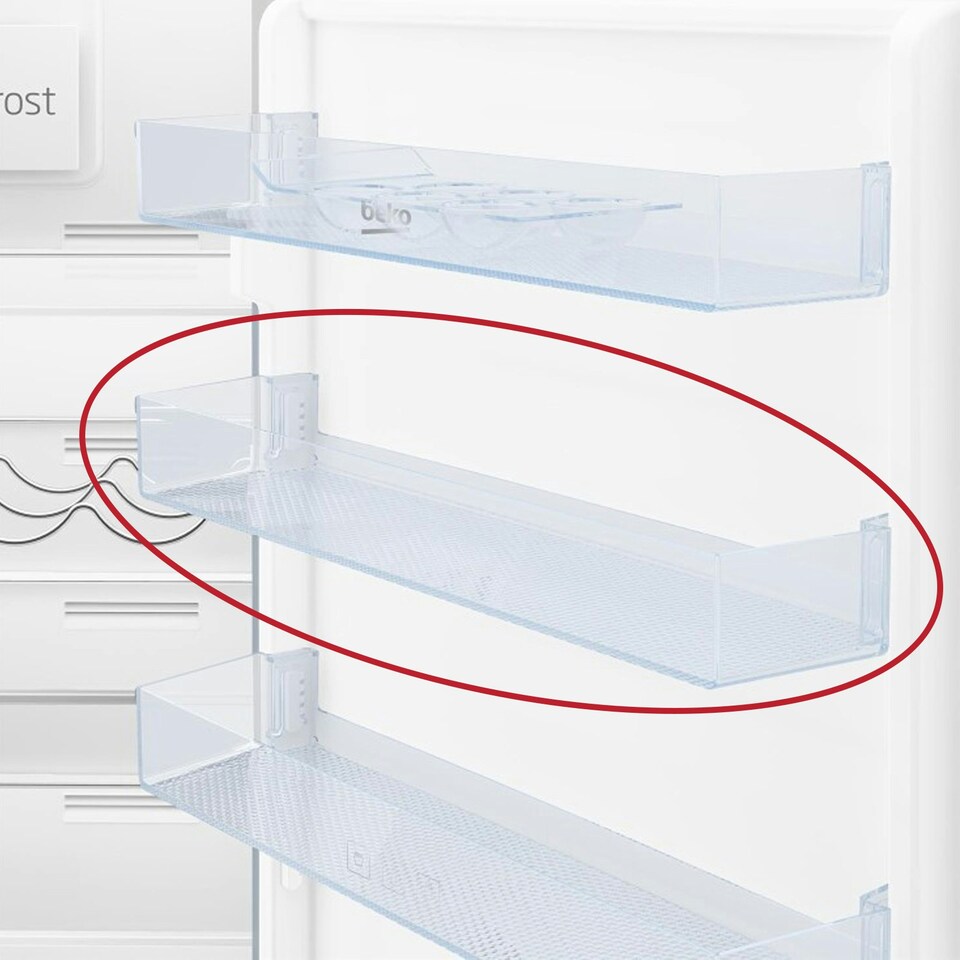 image 1 of Beko Fridge Door Shelf Condiment Tray RCSA RDSA CSA BCSA BDSA BLSA Refrigerator (4638020600) Clear