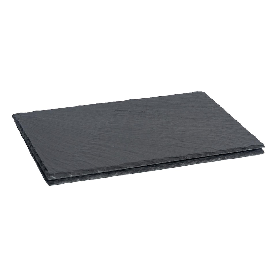 image 1 of Argon Tableware Rectangle Slate Serving Platters - 30 x 20cm - Pack of 2 | Grey | Grey