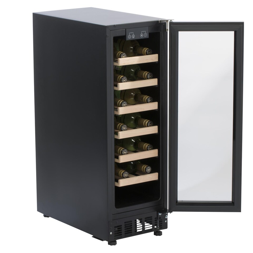 image 1 of SIA WC30BL/1 Undercounter Wine Cooler Fridge, 59L 19 Bottle Capacity, LED Light, Black