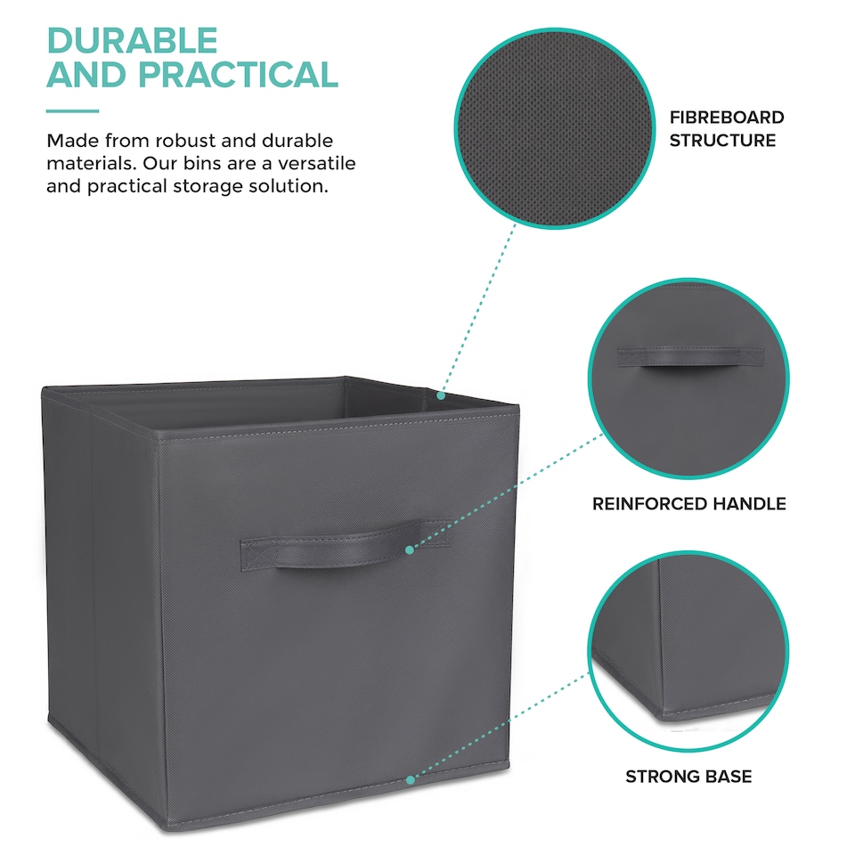 image 1 of Foldable Storage Cubes Set of 6 Grey