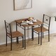 image 1 of Vida Designs Roslyn 2 Seater Dining Set 3 Piece Table & Chairs, Dark Wood
