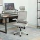 image 2 of HOMCOM Executive Mesh Office Chair with Headrest, Lumbar Support, Grey Grey