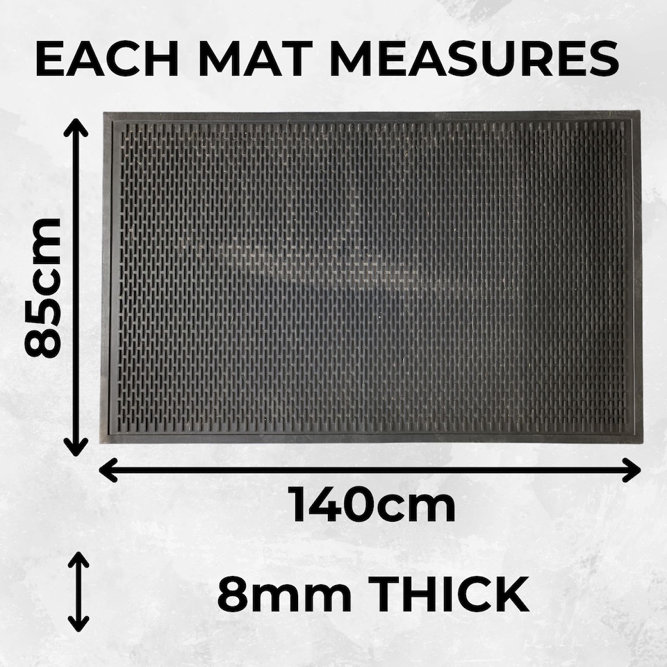 image 1 of Heavy Duty Rubber Scraper Door Mat - 8mm - 140cm x 85cm