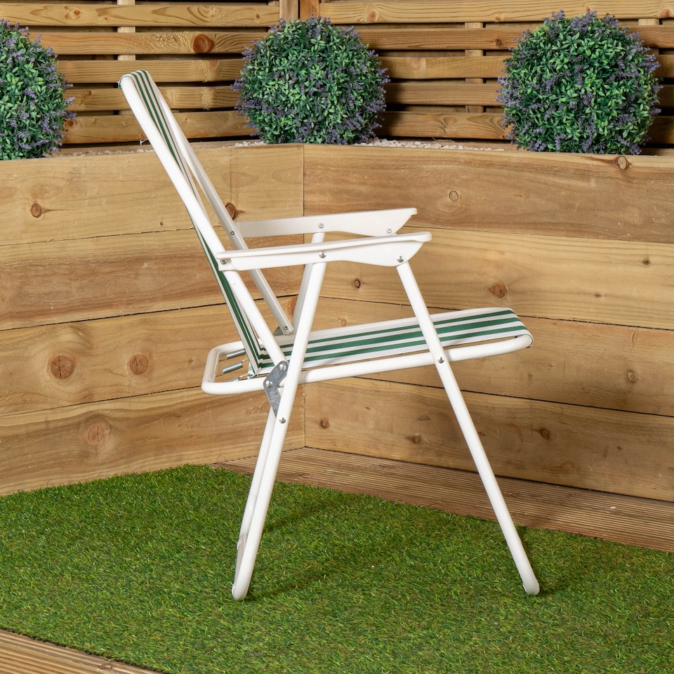 image 1 of Folding Camping / Picnic Chair in Green and White Garden Patio | Green | Green