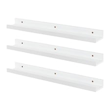 Harbour Housewares Floating Picture Ledge Wall Shelves - 57cm - White - Pack of 6