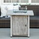 image 9 of Outsunny Propane Gas Fire Pit Table for Garden, 40000 BTU Smokeless Firepit Outdoor Patio Heater with Waterproof Cover, Glass Screen, Glass Beads and Lid, Wood Effect, 71 x 71 x 63cm, Grey