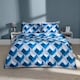 image 1 of OHS Reversible Coverless 10.5 Tog Soft Plush All Year Round Duvet Cover and Pillowcase Bedding Set Blue | Navy Abstract | Single