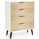 image 2 of Oak and Matt White Wide Chest of Drawers (4 Drawers)