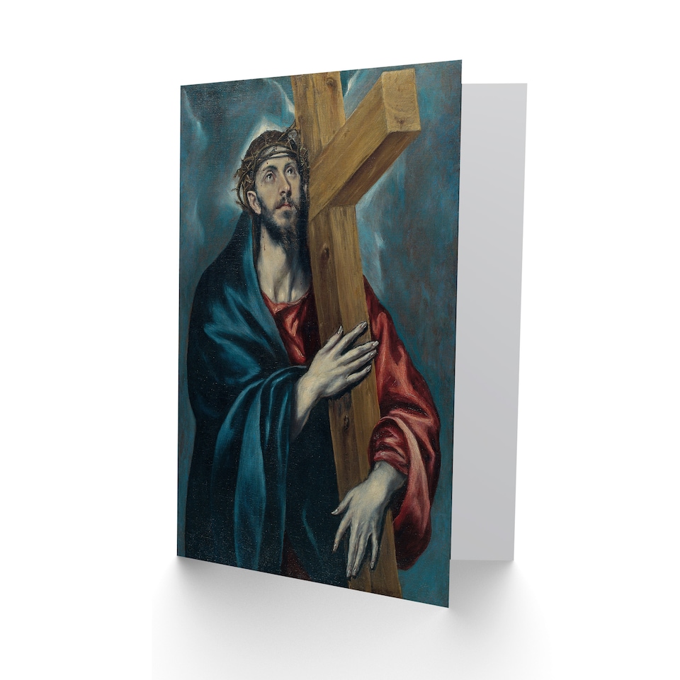 image 1 of El Greco Art Card Jesus Christ Carrying The Cross Blank Greeting Card