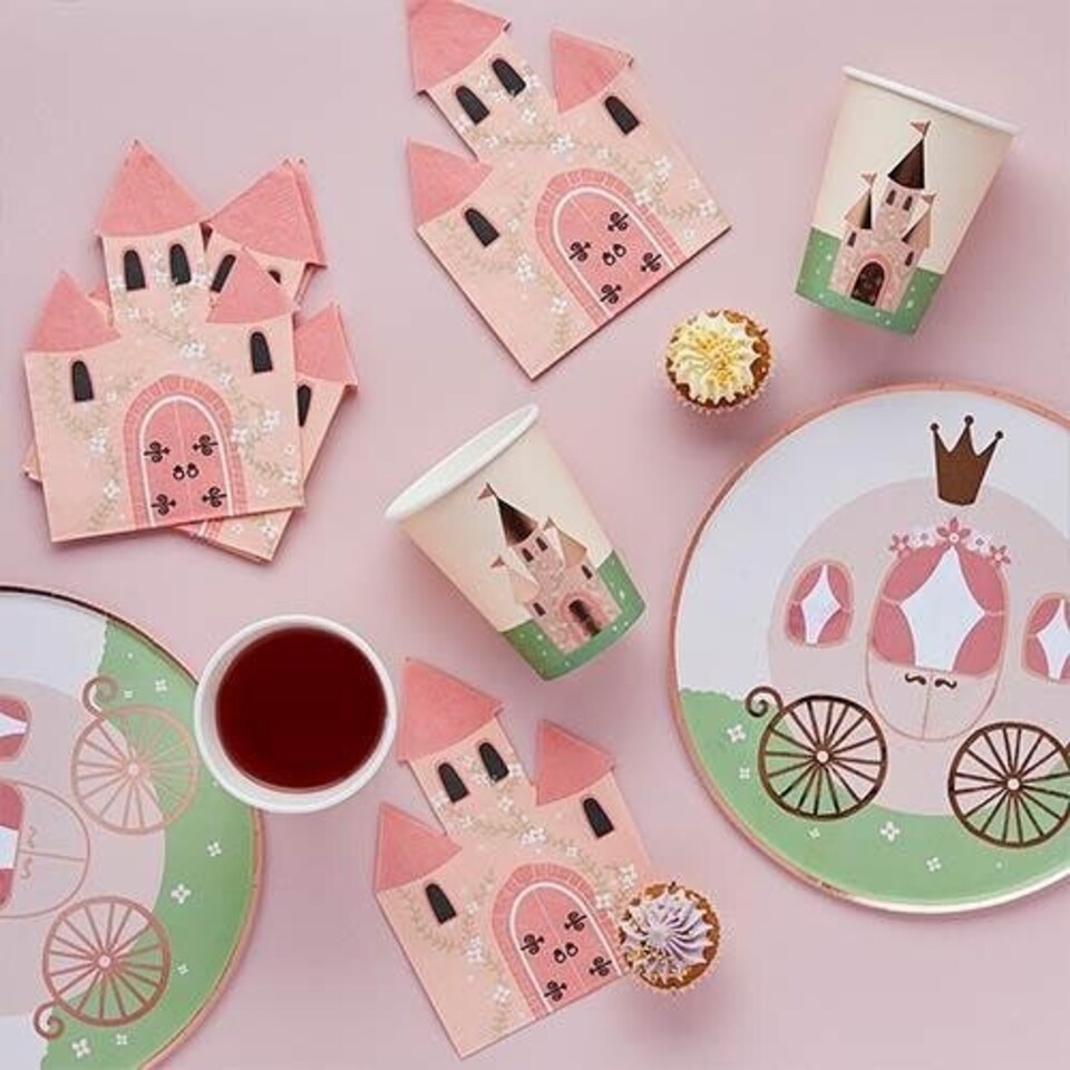 image 1 of Princess Castle Paper Cups - Pack of 8 | Pink | 8