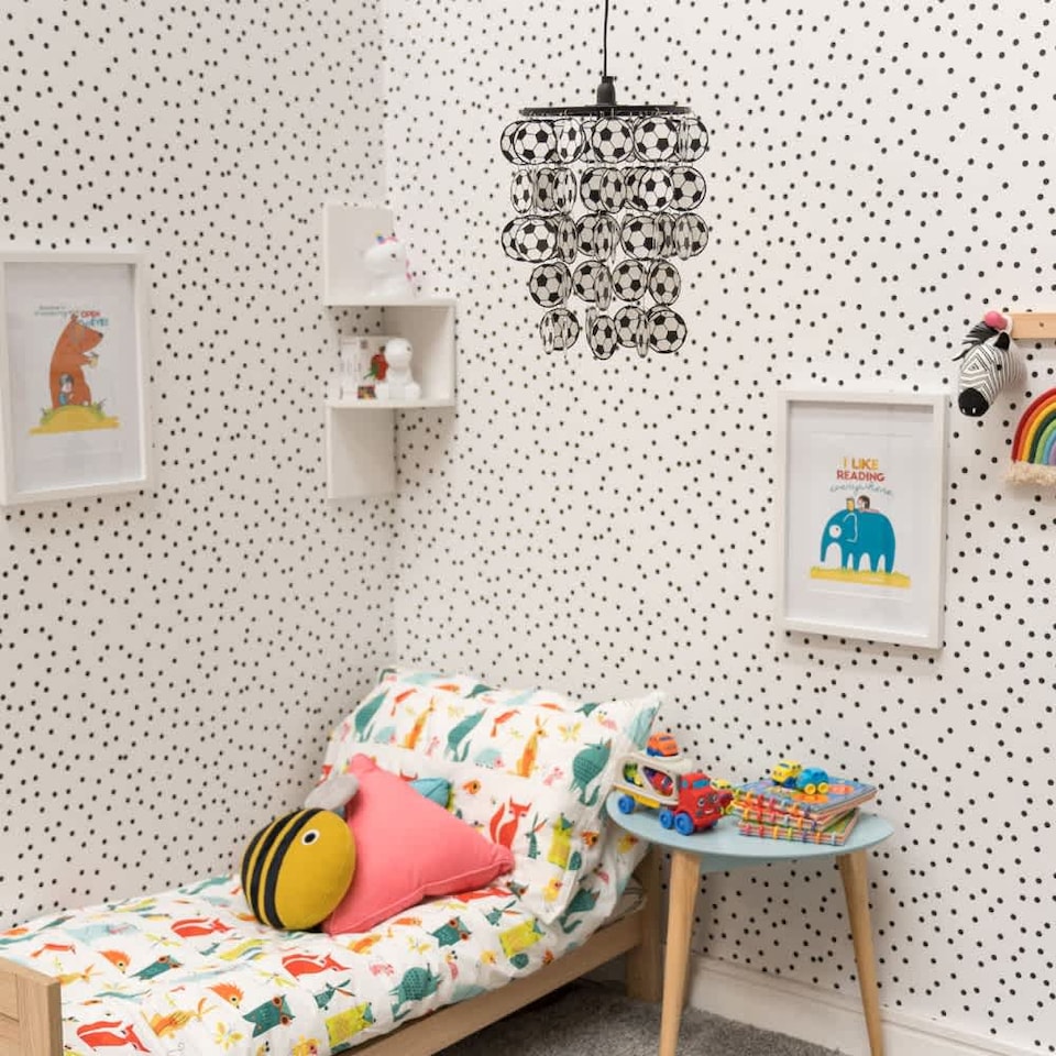 image 1 of ValueLights Children's Black And White Football Ceiling Pendant Shade | Black