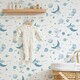 image 1 of Little Dreamer by Amy Hart Wallpaper in Blue and White Multi