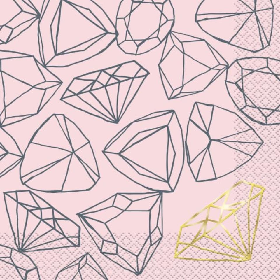 image 1 of Pink Diamond Hen Party Luncheon Napkins 33cm 2Ply - Pack of 16
