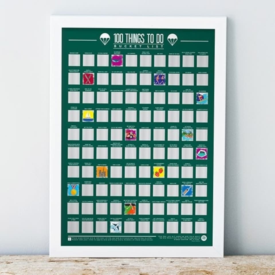 image 1 of Gift Republic 100 Things To Do Bucket List Scratch Poster
