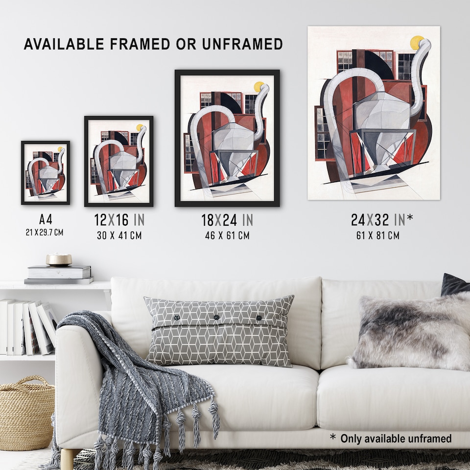 image 1 of Industrial Machinery Cubist Painting Demuth Huge Wall Art Poster Print 24X32"