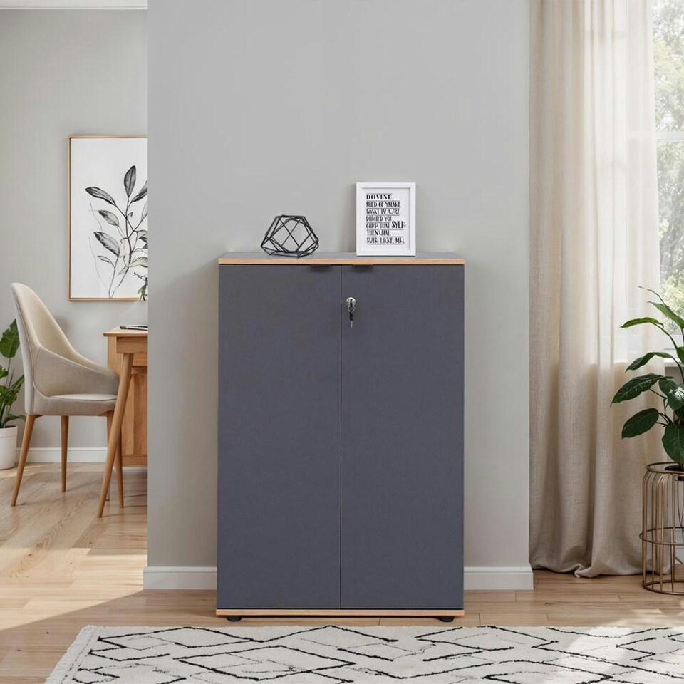 image 1 of Adore Rio Anthracite Grey Office Filing Cabinet - Lockable Storage Grey