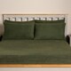 image 2 of OHS 2 Pack Soft Cosy Teddy Fleece Pillowcases, 50x75cm - Woodland Green