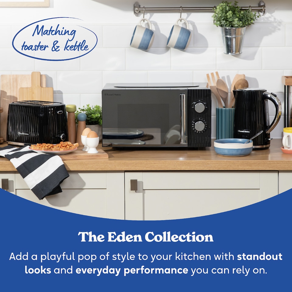 image 1 of Russell Hobbs Manual Microwave Eden 17L with 5 Power Levels Black RHMM725B