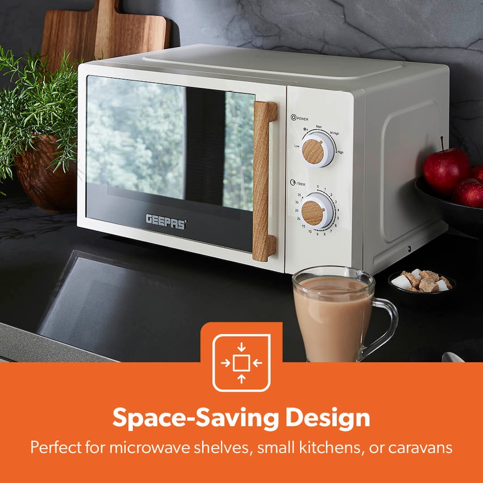 image 1 of GEEPAS 20L Microwave Oven 700W | NordiQ Design Cream